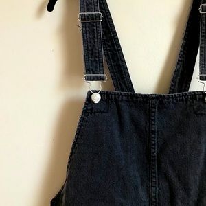 Free People Dark Denim Overall Dress